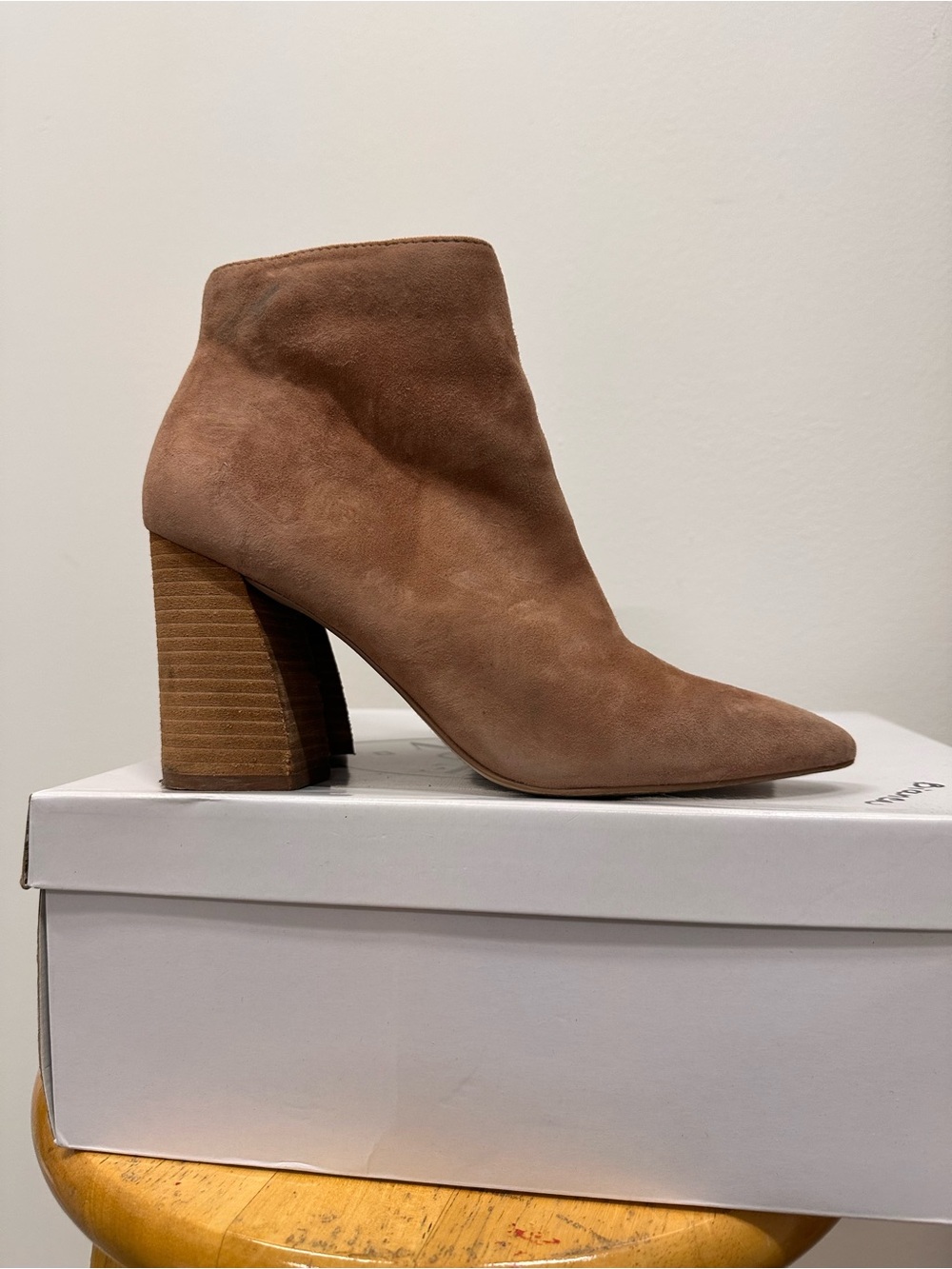 Steve Madden Suede Pointed Toe Ankle Boot - Brown